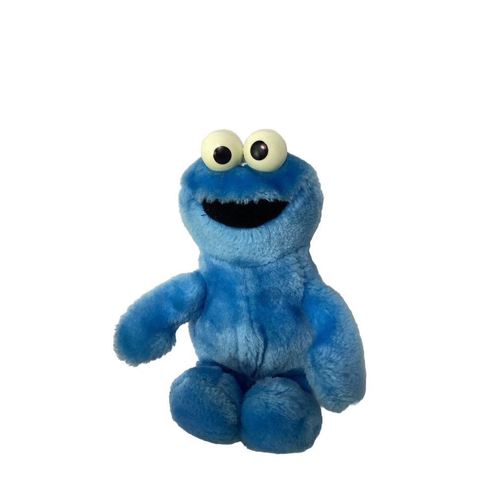 Hasbro Softies Cookie Monster 8" Plush Stuffed Rattle Sesame Street Vintage Toy
